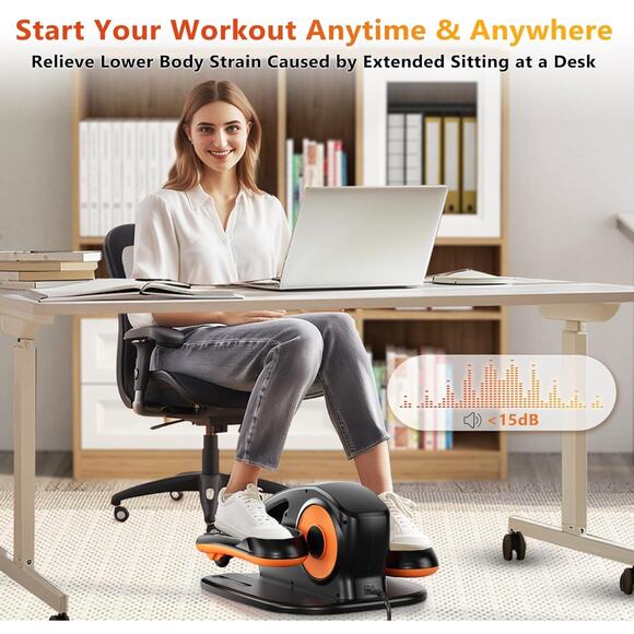 New in Box Under Desk Elliptical Machine Leg Exerciser Pedal Sitting - Picture 5 of 8